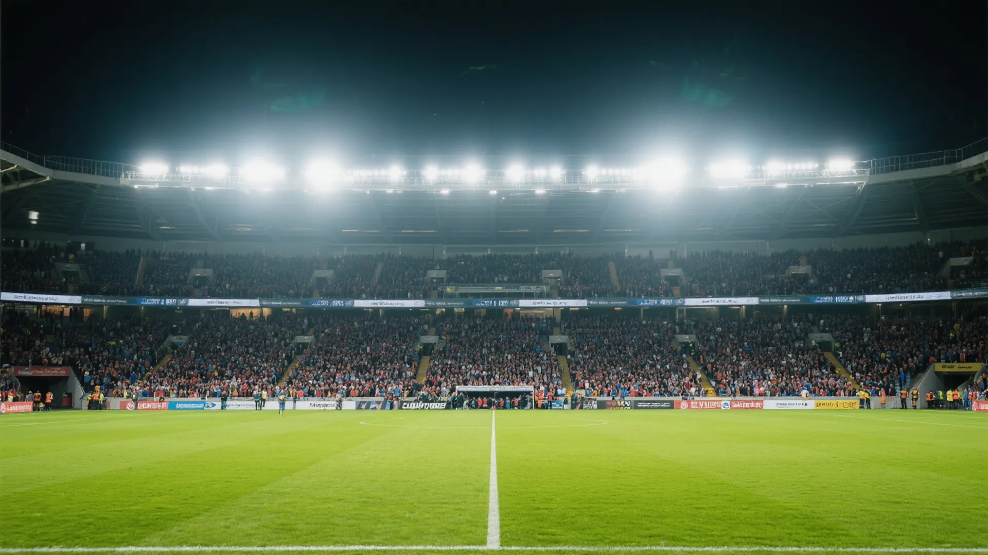 欧冠之夜 灯光与人群